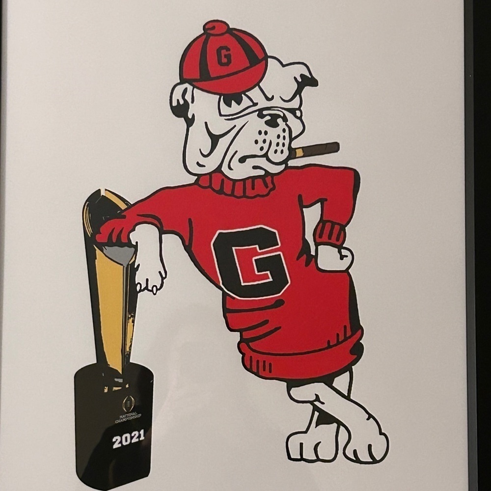 Professional Framed Leaning University of Georgia Bulldog Championship Art RSG - Picture 7 of 13